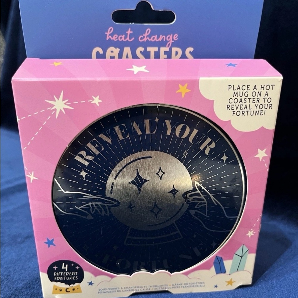 Metaphysical Gift - Set of 4 Fortune Coasters - Heating Changing Reveals Fortune